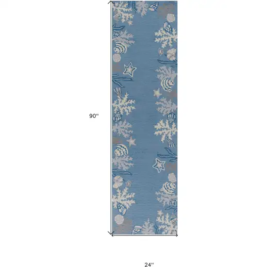 Sea Blue Costal Runner Rug Photo 1