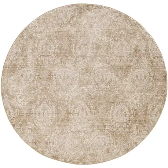 Sea Blue Hand Hooked Bordered Coral Reef Round Indoor Area Rug Photo 5