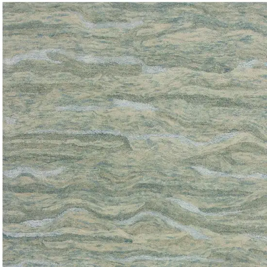Blue Green And Beige Abstract Hand Tufted Area Rug Photo 4
