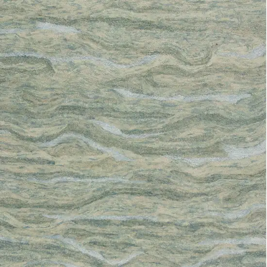 Blue Green And Beige Abstract Hand Tufted Area Rug Photo 7