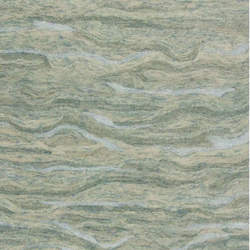 Blue Green And Beige Abstract Hand Tufted Area Rug Photo 7