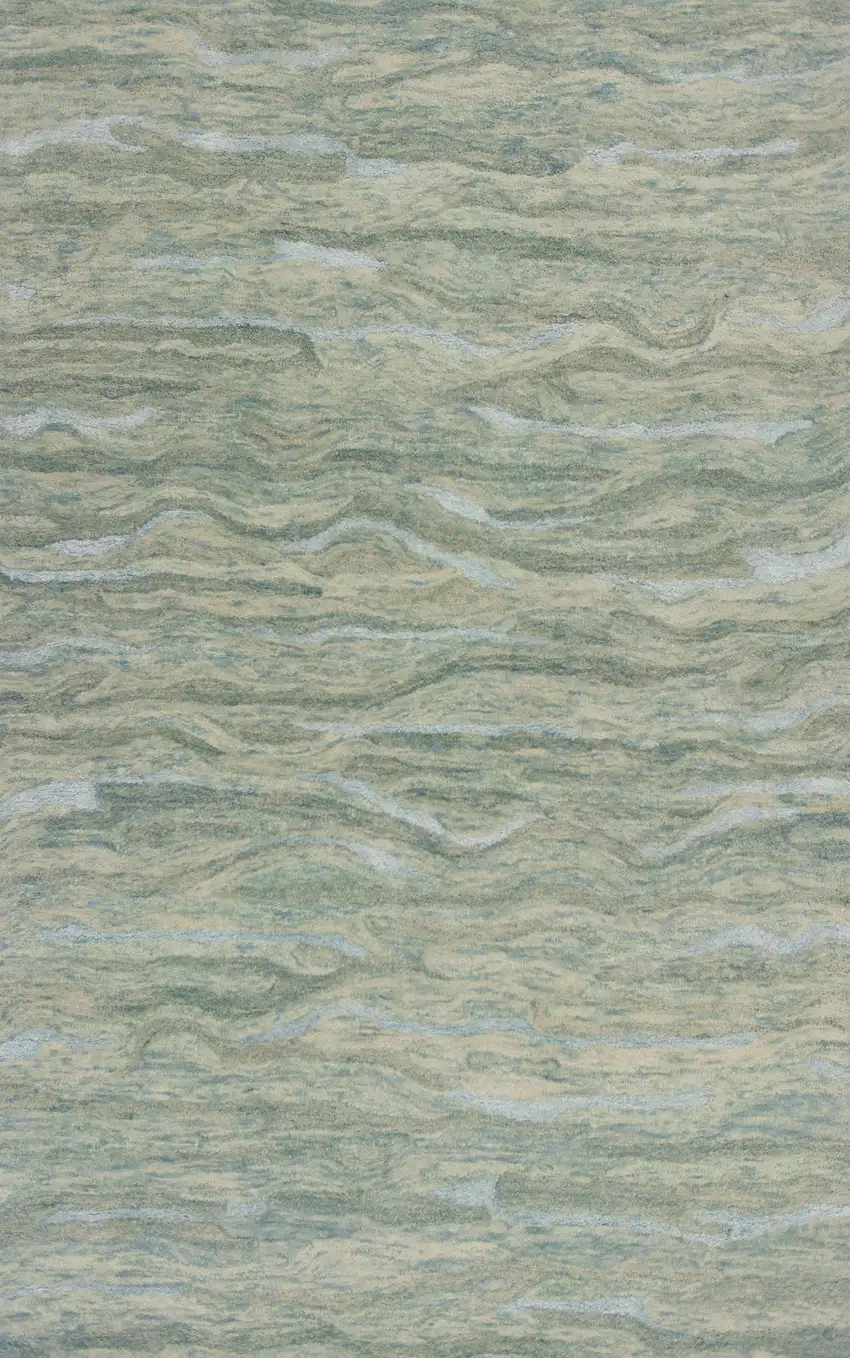 Seafoam Blue Hand Tufted Abstract Indoor Area Rug Photo 2