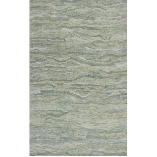 Blue Green And Beige Abstract Hand Tufted Area Rug Photo 9