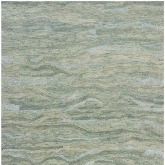 Blue Green And Beige Abstract Hand Tufted Area Rug Photo 6