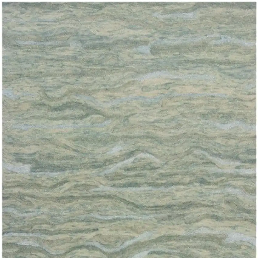 Blue Green And Beige Abstract Hand Tufted Area Rug Photo 6