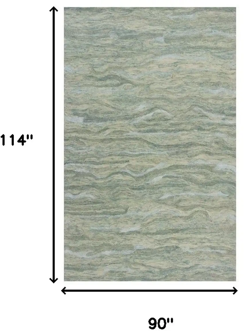 Seafoam Blue Hand Tufted Abstract Indoor Area Rug Photo 3