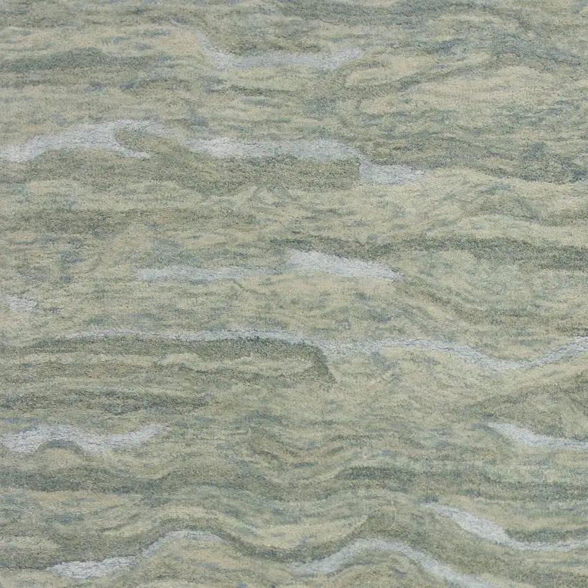 Seafoam Blue Hand Tufted Abstract Indoor Area Rug Photo 1
