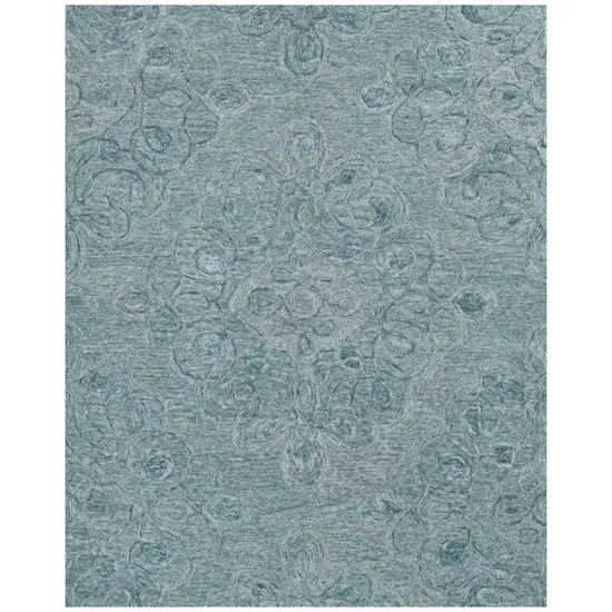 Blue And White Abstract Hand Tufted Area Rug Photo 2