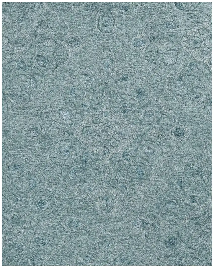Blue And White Abstract Hand Tufted Area Rug Photo 2