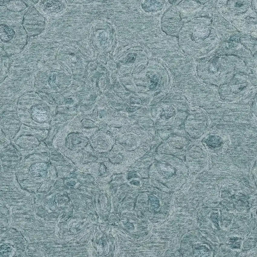 Blue And White Abstract Hand Tufted Area Rug Photo 4