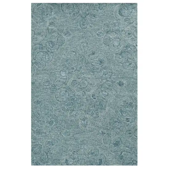 Seafoam Blue Hand Tufted Floral Indoor Area Rug Photo 1