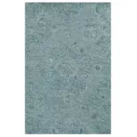 Photo of Seafoam Blue Hand Tufted Floral Indoor Area Rug
