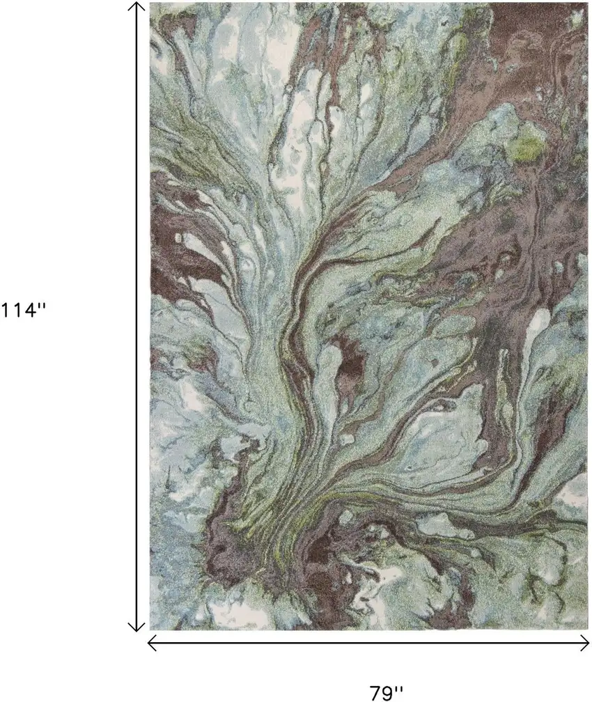 Green And Brown Abstract Area Rug Photo 3