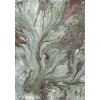 Photo of Seafoam Blue Machine Woven Abstract Watercolor Indoor Area Rug