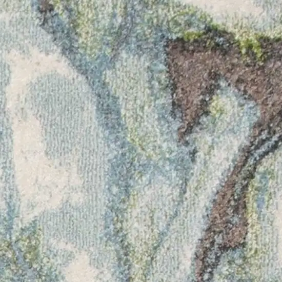 Green And Brown Abstract Area Rug Photo 8