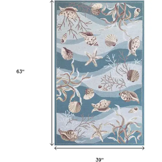 Beige Ivory And Brown Seashell and Coral Hand Tufted Area Rug Photo 3