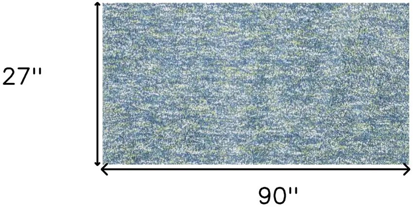 8' Seafoam Heather Indoor Shag Runner Rug Photo 5