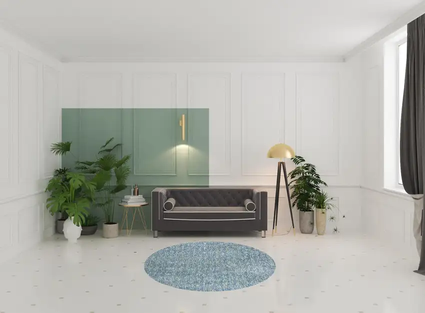 Seafoam Heather Round Indoor Shag Rug Photo 6