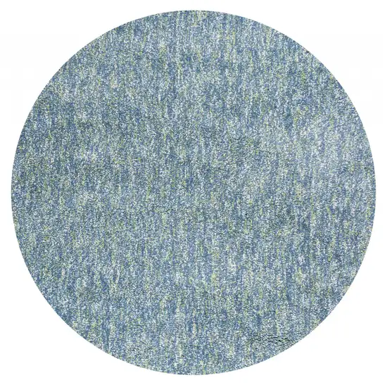 Seafoam Heather Round Indoor Shag Rug Photo 1