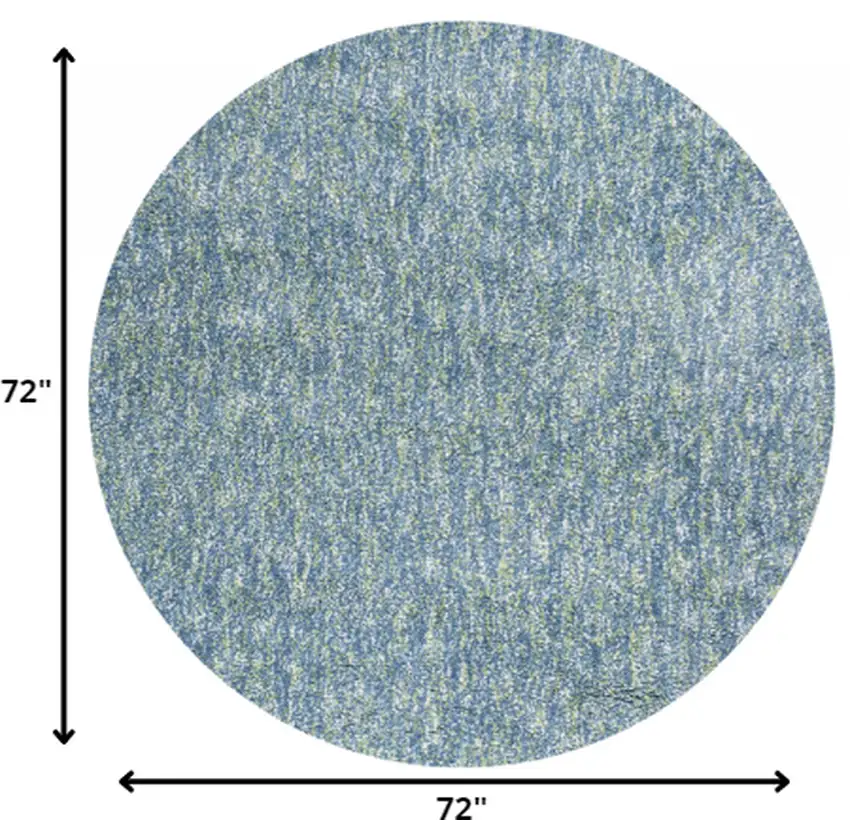 Seafoam Heather Round Indoor Shag Rug Photo 2