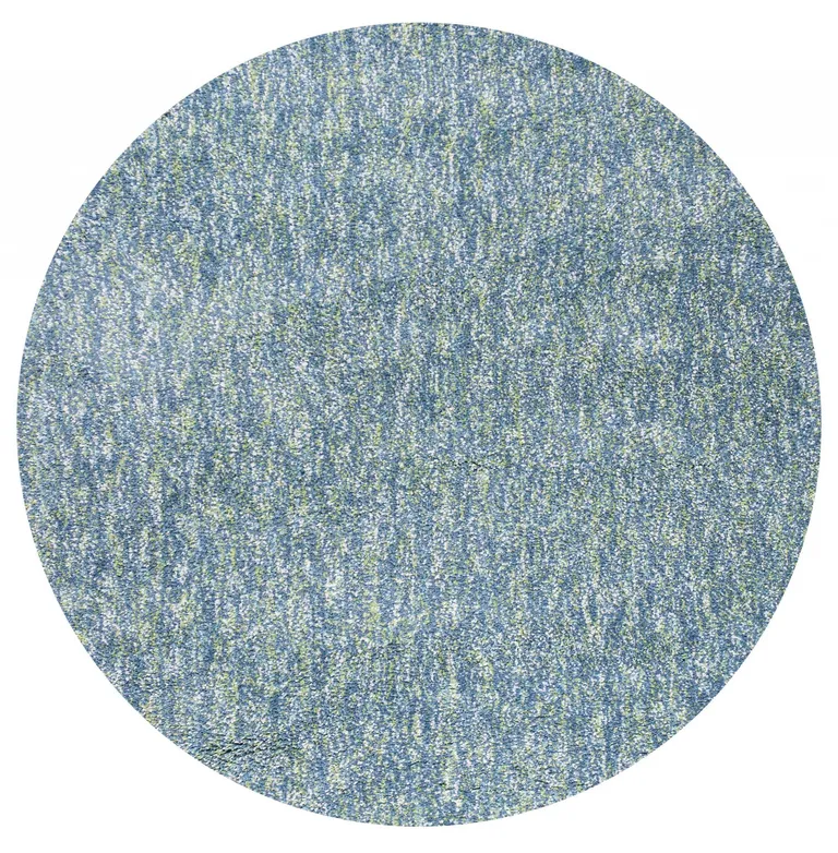 Seafoam Heather Round Indoor Shag Rug Photo 3
