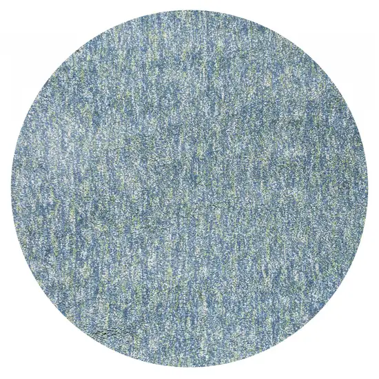 Seafoam Heather Round Indoor Shag Rug Photo 3