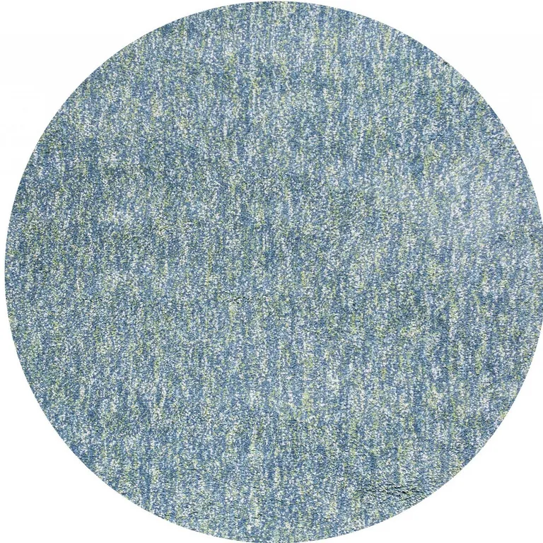 Seafoam Heather Round Indoor Shag Rug Photo 4