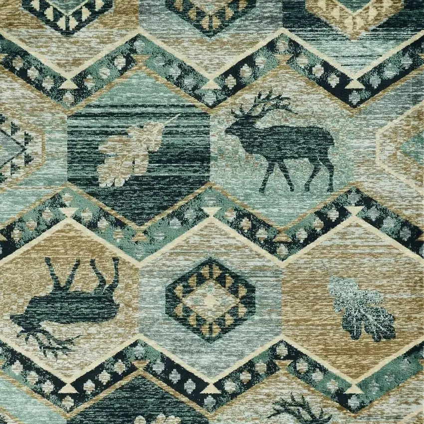 Blue And White Woodland Lodge Area Rug Photo 7