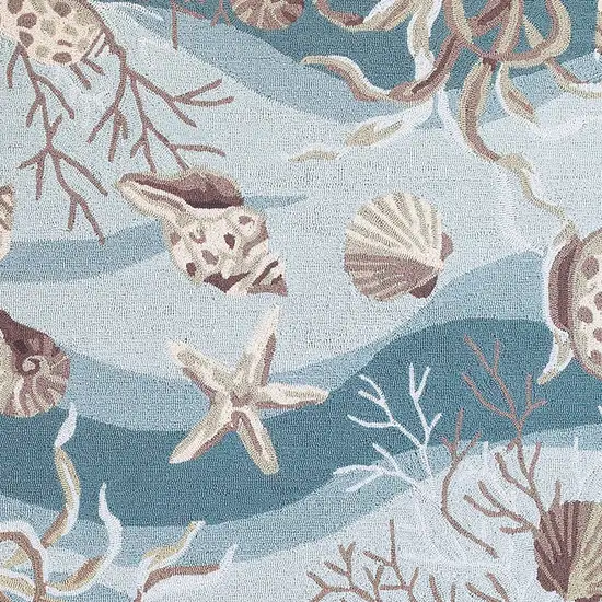 Beige Ivory And Brown Seashell and Coral Hand Tufted Area Rug Photo 4