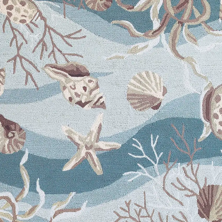 Beige Ivory And Brown Seashell and Coral Hand Tufted Area Rug Photo 4