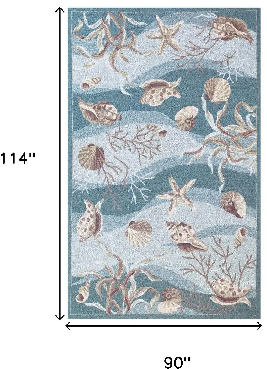 90 X 114 Seafoam Polyester Rug Photo 3