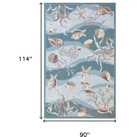 90 X 114 Seafoam Polyester Rug Photo 3