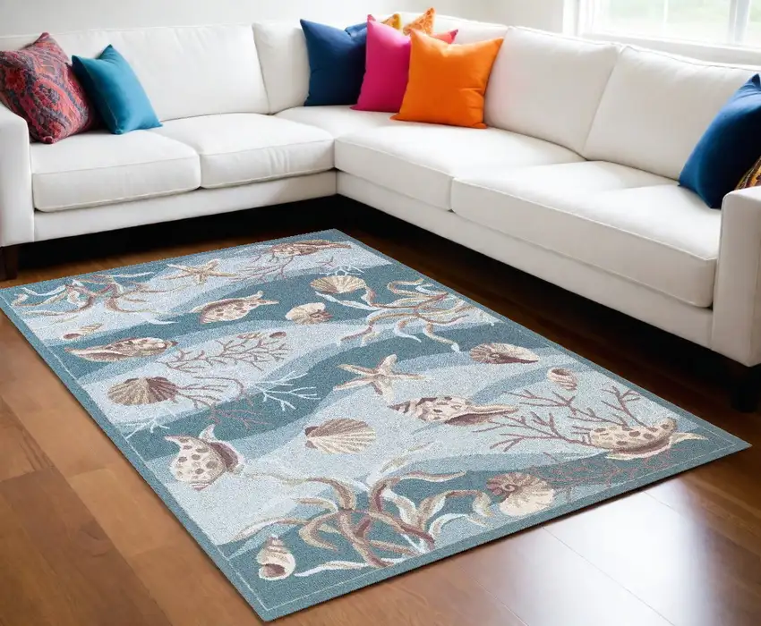 90 X 114 Seafoam Polyester Rug Photo 1