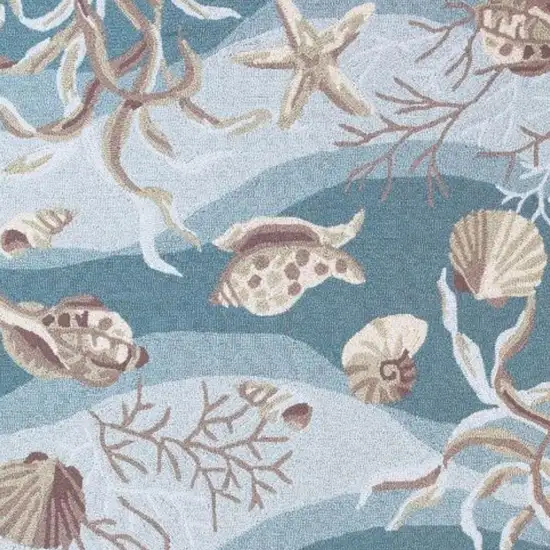 Beige Ivory And Brown Seashell and Coral Hand Tufted Area Rug Photo 3