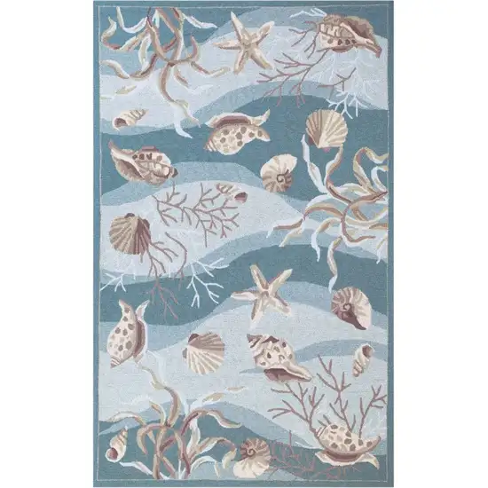 Beige Ivory And Brown Seashell and Coral Hand Tufted Area Rug Photo 1