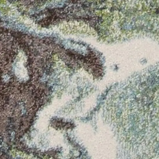 Green And Brown Abstract Area Rug Photo 5