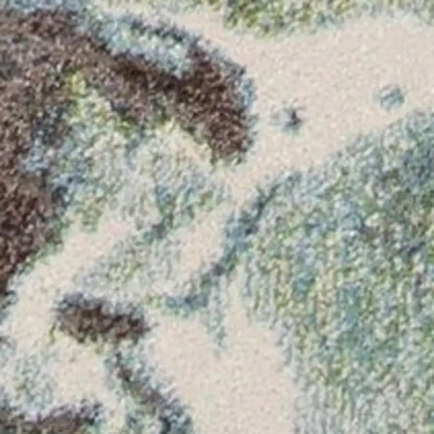 Green And Brown Abstract Area Rug Photo 4