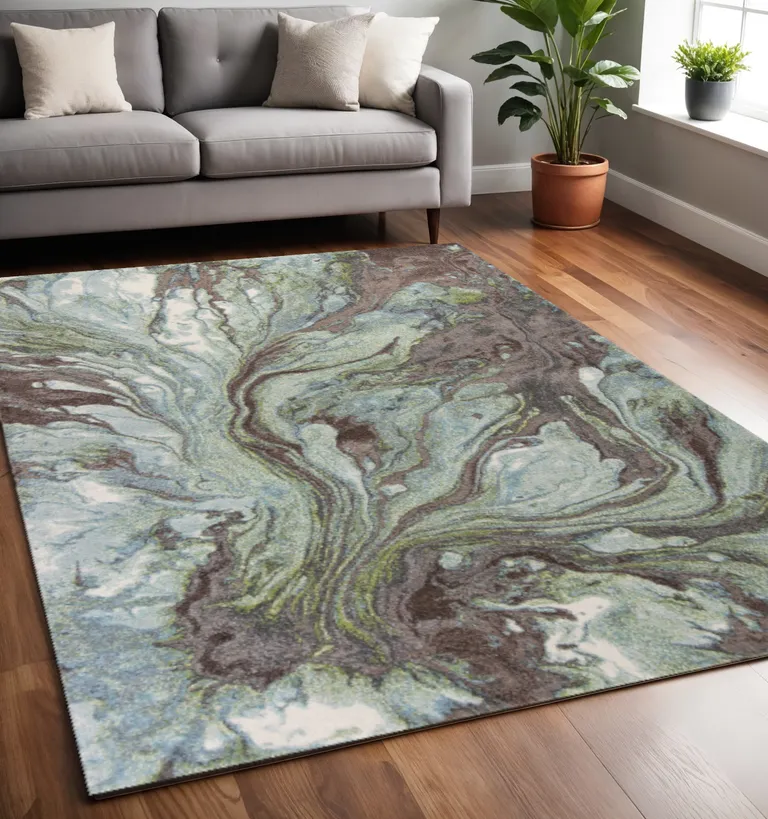 Seafoam Watercolor Indoor Area Rug Photo 4