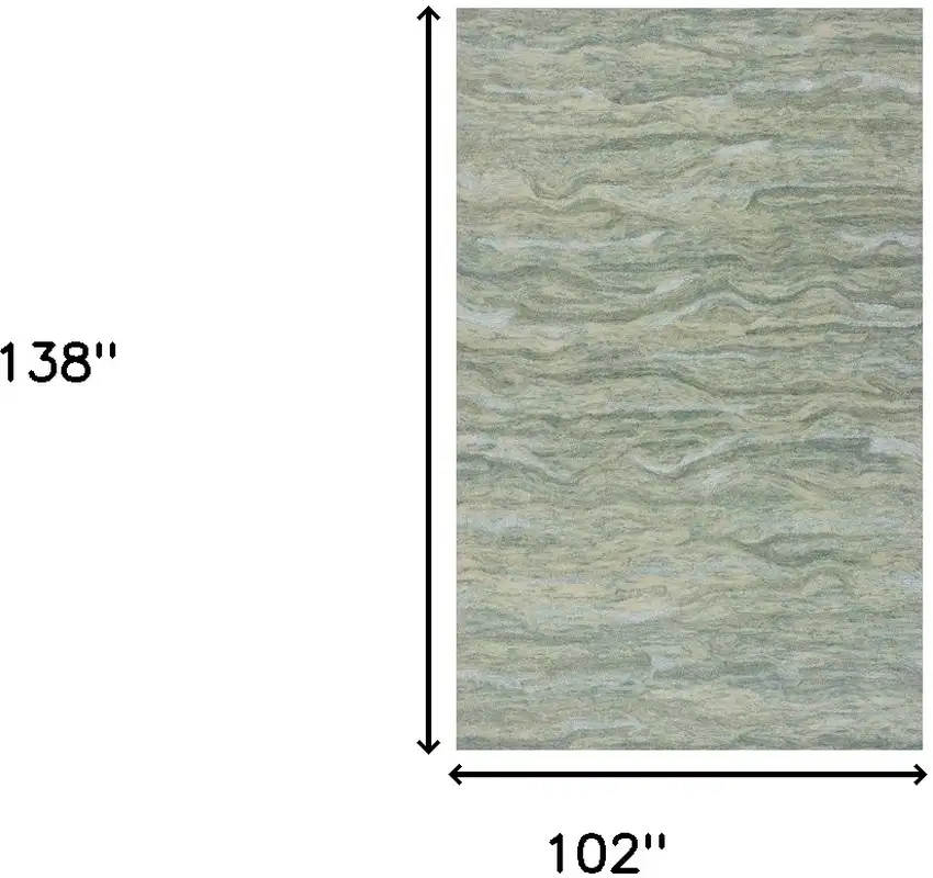 102 X 138 Seafoam Wool Or Viscose Rug Photo 3