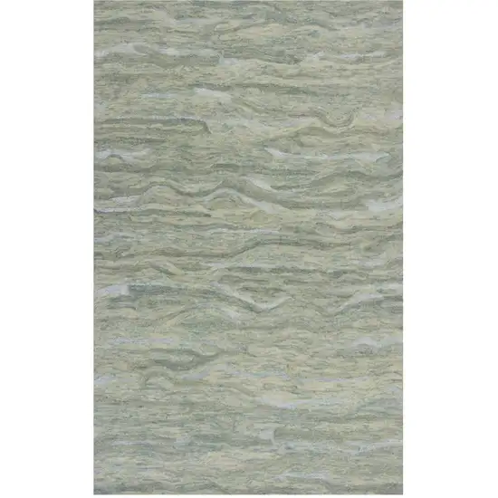 Blue and Beige Wool Hand Tufted Area Rug Photo 1