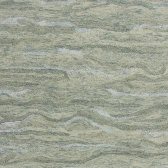 Blue and Beige Wool Hand Tufted Area Rug Photo 3