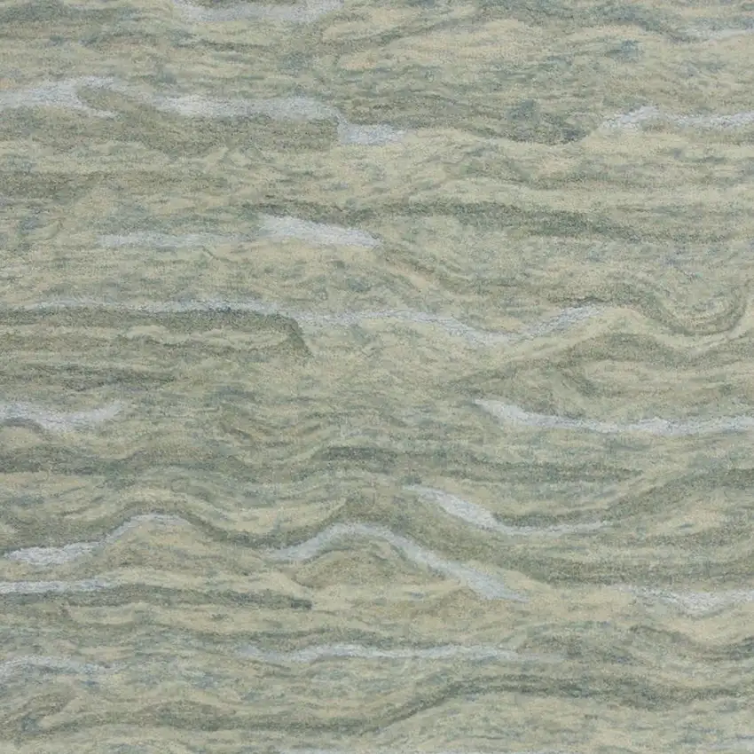 Blue and Beige Wool Hand Tufted Area Rug Photo 3