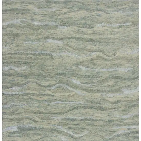 Blue and Beige Wool Hand Tufted Area Rug Photo 4