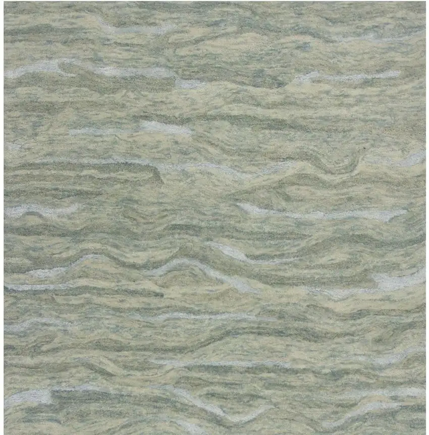 Blue and Beige Wool Hand Tufted Area Rug Photo 4