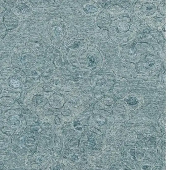 Blue And Beige Wool Abstract Hand Tufted Area Rug Photo 3