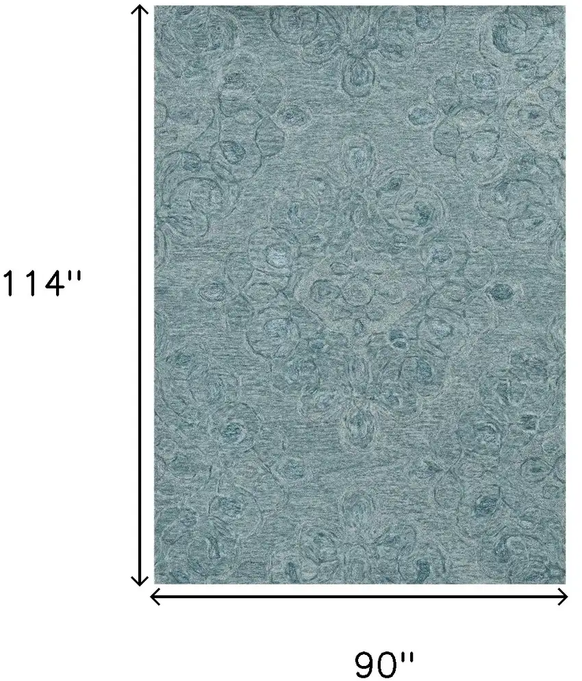 90 X 114 Seafoam Wool Or Viscose Rug Photo 3
