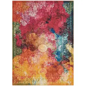 Photo of Seaglass Abstract Power Loom Non Skid Area Rug