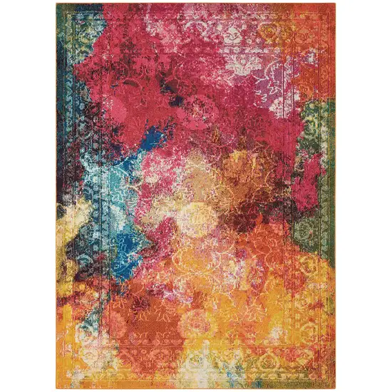 Seaglass Abstract Power Loom Non Skid Area Rug Photo 4