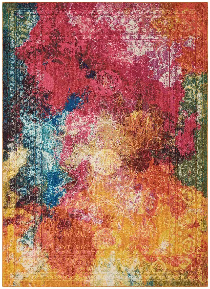Seaglass Abstract Power Loom Non Skid Area Rug Photo 4