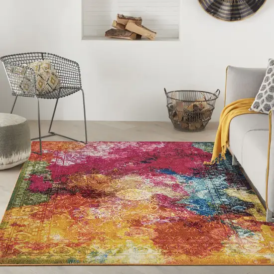 Seaglass Abstract Power Loom Non Skid Area Rug Photo 5